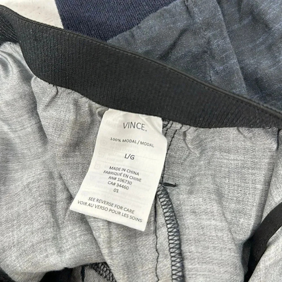 Vince Jogger Pants Elastic Waist Pull On Pockets Modal Marbled Black Size Large - Picture 7 of 9